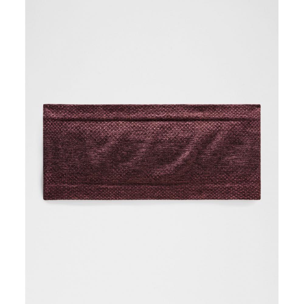 

Lululemon Металлическая техническая бесшовная широкая повязка на голову Deco Pink Goodnight Plum ONE SIZE
