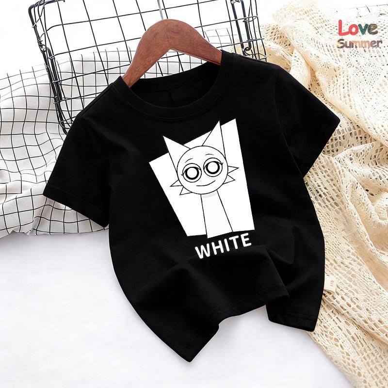 Camiseta casual de manga corta Sprunki de verano para niños de 4 a 14 años, top cómodo para niños, adecuado como regalo para niños y niñas