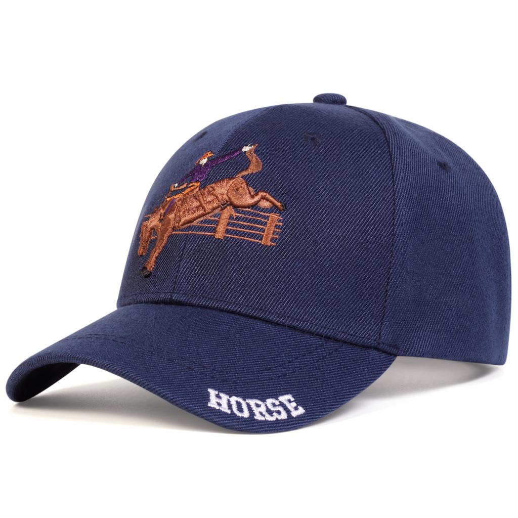 Unisex Horse Riding Embroidery Baseball Caps Spring Autumn Outdoor Adjustable Casual Hats Sunscreen Hat