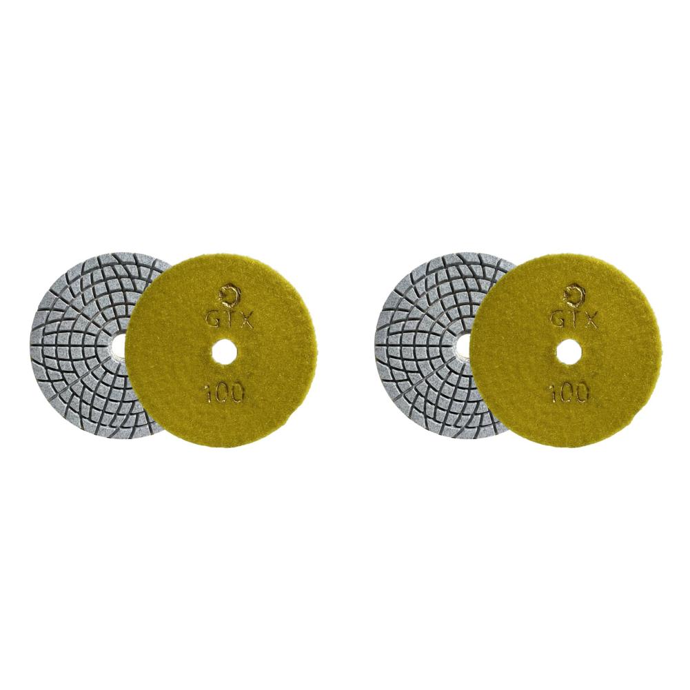 

2 шт., 100 мм/4 дюйма, алмазная полировальная подушечка для влажной полировки, диск для гранитного камня(100 грит)