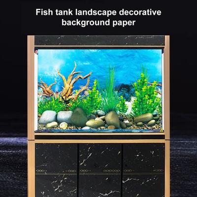 Aquarium Background Double Sided 3D Effect Clear Print Terrarium Underwater World Fish Tank Decoration