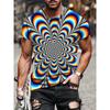 Men's 3D Printed Abstract Trendy Visual Illusion Short Sleeved T-shirt Fashionable Top Gradient Harajuku Streetwear T-shirt