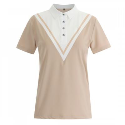 Shop   Women Cool Collar Neck Golf ShorT Sleeve T shirT Ne Wsh 617 Beige