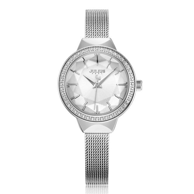 Micro‑set Zircon Julius Lady Women's Watch MIYOTA Fashion Hours Stainless Steel Bracelet Girl's Birthday Gift Box