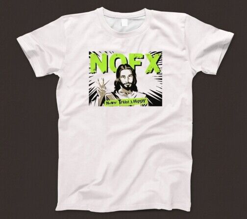 Футболка NOFX 537 Никогда не доверяй хиппи Музыка Иисуса Панк-рок Rancid Bad Religion S