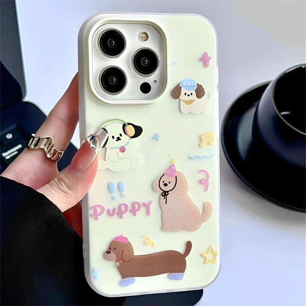 For Apple Phone Case Transparent Solid Color Phone Case Protective Cover Non-yellowing Cute Cartoon