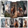 Black White Horses Galloping Phone Case For Xiaomi Mi 15 14 14T 13T 12T Pro 12 13 11 Lite 5G 11T Poco X6 X7 X5 Pro Soft Cover