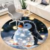 1PC Penguin Lights Office Round Area Rug, Indoor Mat Suitable ForOffice, Under Office Chairs Bedroom Living Room Home Decor, Room Deco, D135