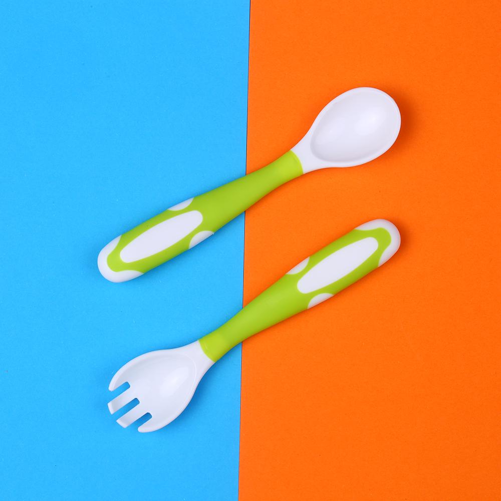 Baby Spoon and Fork Set Travel Case Bendable & Non-Slip Handle Baby Training Spoon with Storage Box Portable Baby Tableware for Babies Infants Toddler