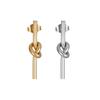 Wind Niche Design Titanium Steel Knotted Women's Stud Earrings Small Earrings European and American Style Fashion Irregular Trend Ear Buckles