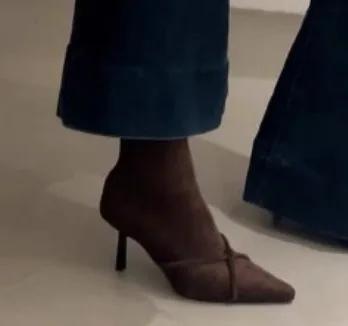 Vintage Women Ankle Boots Fashion Pointed Toe Thin High Heels Shoes Party Prom Elastic Slim Botas Para Mujer 2026 New