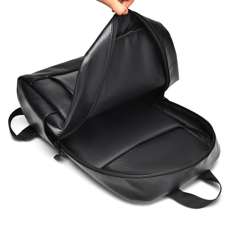 Business Men's Backpack Large Capacity Laptop Bag PU Middle School Student School Bag Business Backpack