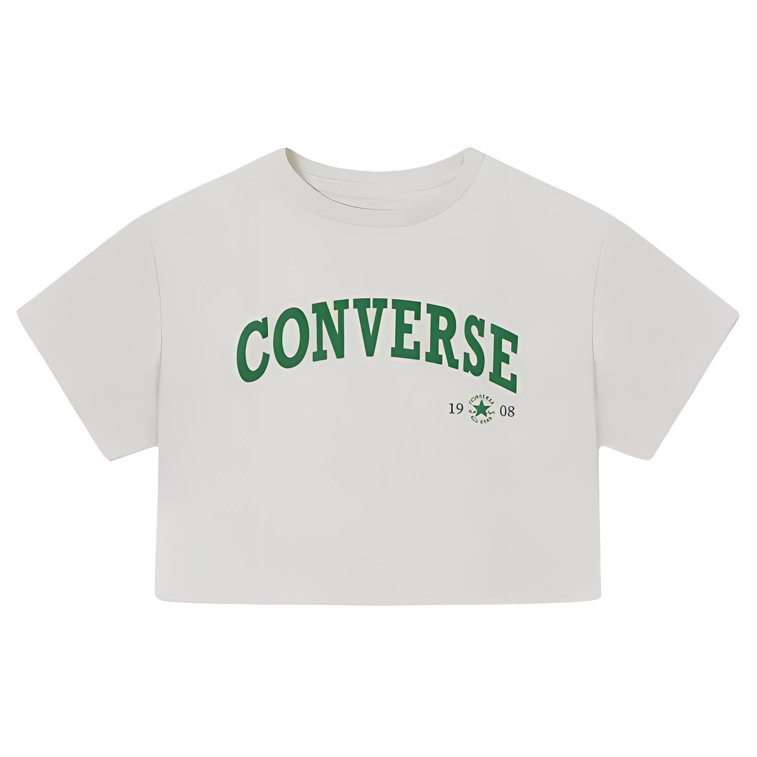 (WMNS) Converse Retro Chuck Cropped T-Shirt Asia Sizing Egret Women s 10026367-A03 L