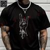 Men T Shirt Minimal Rock Design Motorcycle T-Shirt Cotton Men‘s Summer Short Sleeve Tops Tee