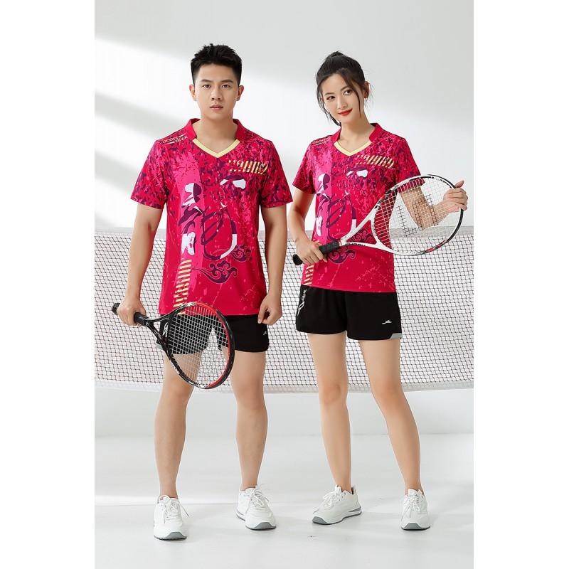 Unisex Quick-Dry Badminton Set Short Sleeve Sportswear Training Competition Running Basketball Volleyball Tennis