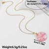 Natural Crystal Pendant, Pink Crystal Round Necklace, Insignia Necklace, Bohemian Jewelry