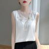 Summer Women's Vest New Ice Silk Mulberry Silk Sling 50% Silk 50% Polyester Fiber Blended Breathable Small Shirt