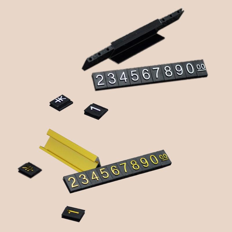 Gold Number Price Tag Signs 20Sets Arabic Numerals Together Price Cube for Shopping Mall Storage Price