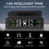 Reifendrucksensor Reifendruckkontrollsystem Solarenergie Auto Sicherheitsalarm Auto TPMS Temperaturwarnung 4 Interne Externe Sensoren