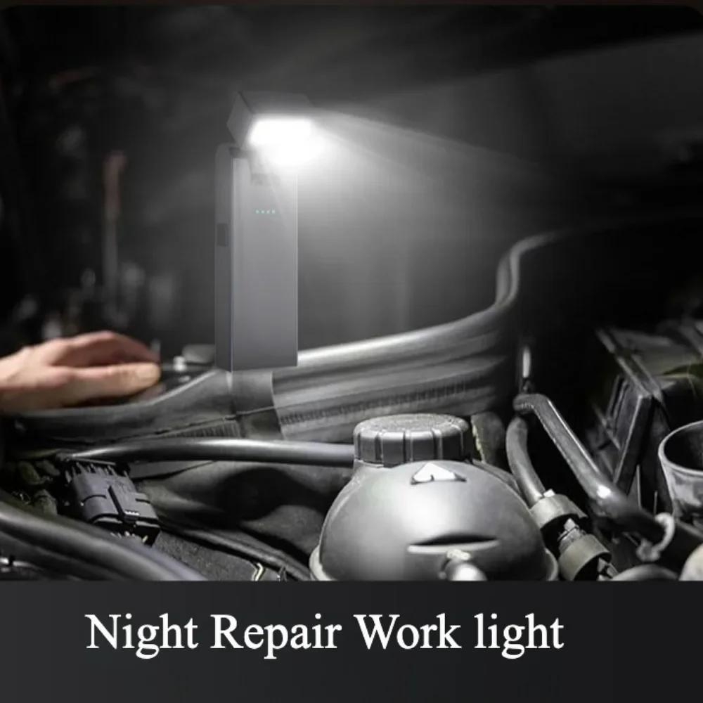 1-3PCS Portable COB Work Light LED Mini Flashlight Magnetic Base Rechargeable 180° Rotate Portable Inspection Light Riding Camp