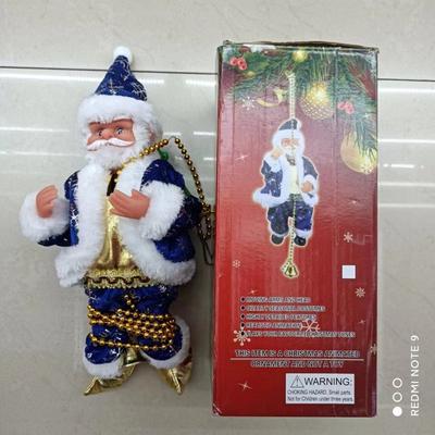 Weihnachtsmann Musikalisches Kletterseil 3 Klettergeschwindigkeiten Musiksteuerbar Weihnachtsmänner an Perlenkette für Heim-, Büro- und Partydekoration