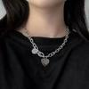 Punk metal collarbone chain dancing necklace female tide Internet celebrity sweater chain simple earth cool hip hop neck chain accessories