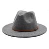 Unisex Wool Felt Fedora Hat With Wide Brim For Casual And Business Wear