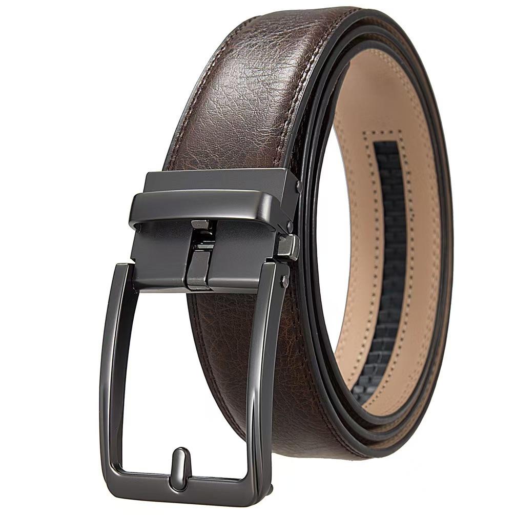 Business leather fashion casual men's cowhide belt automatic buckle belt, cowhide belt