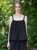 Raye Bri Sleeveless Banding Shirring Blouse (Black)