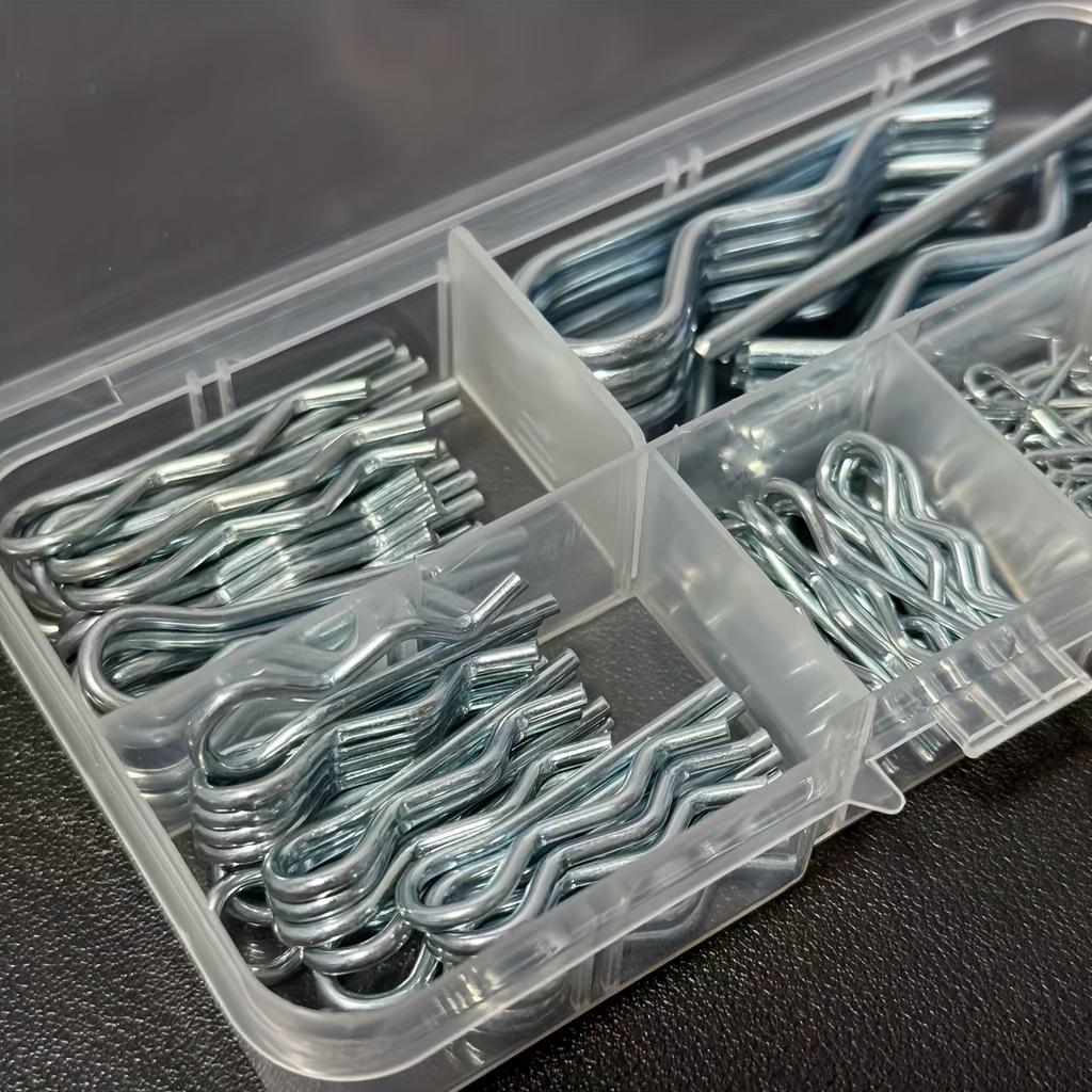 100 pcs Cotter Pins Spring Connectors 2 Mm, R-Clips Splint Assortment Galvanised Spring Pins Safety Pins Set