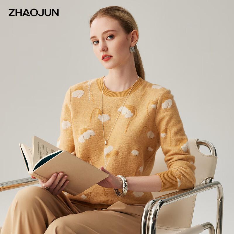 Zhaojun Women's 100% Cashmere Round Neck Sweater
