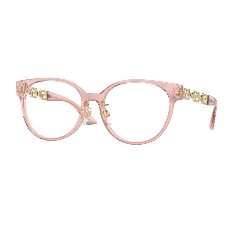 Versace Hollow Temples Acetate Round Optical Frame Women's Pink 10182418 VE3302D5322-pink 54