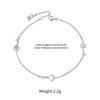 Bamoer 925 Sterling Silver Hollowed Heart Chain Bracelet Adjustable Key Lock Charm Link Chain for Women Minimalist Wrist Decor