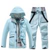 Women's and Men's 2 Pieces Ski Suit Hooded Ski Jacket and Pants Sets Waterproof Windproof Snowboarding Suit  Insulated Warm Winter Skiing Snowsuit