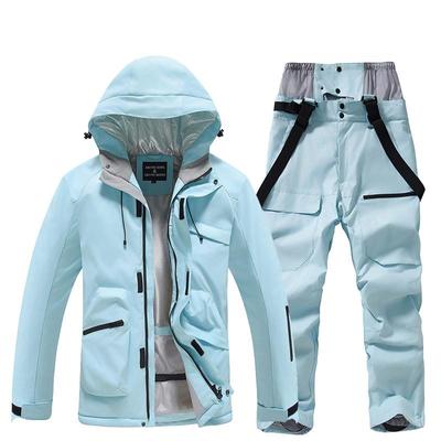 Combinaison de ski 2 pièces pour femme et homme, ensemble veste de ski à capuche et pantalon, combinaison de snowboard imperméable et coupe-vent, combinaison de ski d'hiver chaude et isolée