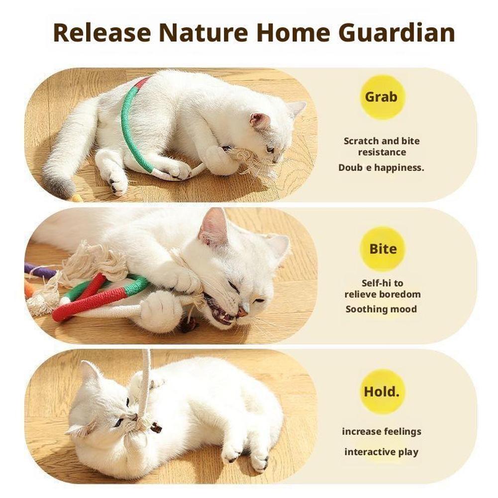 Cat Chew Toys Interactive Molar Cotton Rope Toys Silvervine Cat Teaser Toy Clean Mouth Kitten for Toy Pet Supplies Accessories
