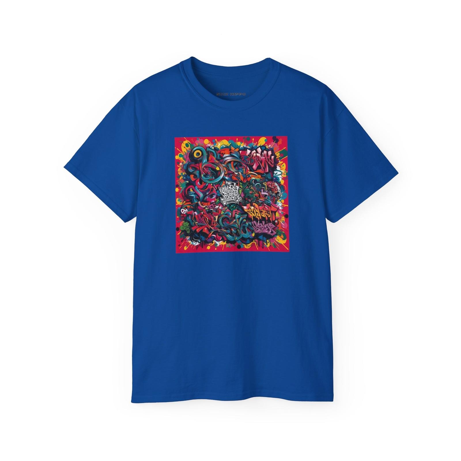 Graffiti Graphic Tee, Hip Hop Streetwear Shirt, Urban Art Clothing, Unisex S разноцветный