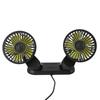 Car Fan Portable Dual Head Electric Vehicle Mounted USB 360 Degree Rotation Auto Cooling Fan for