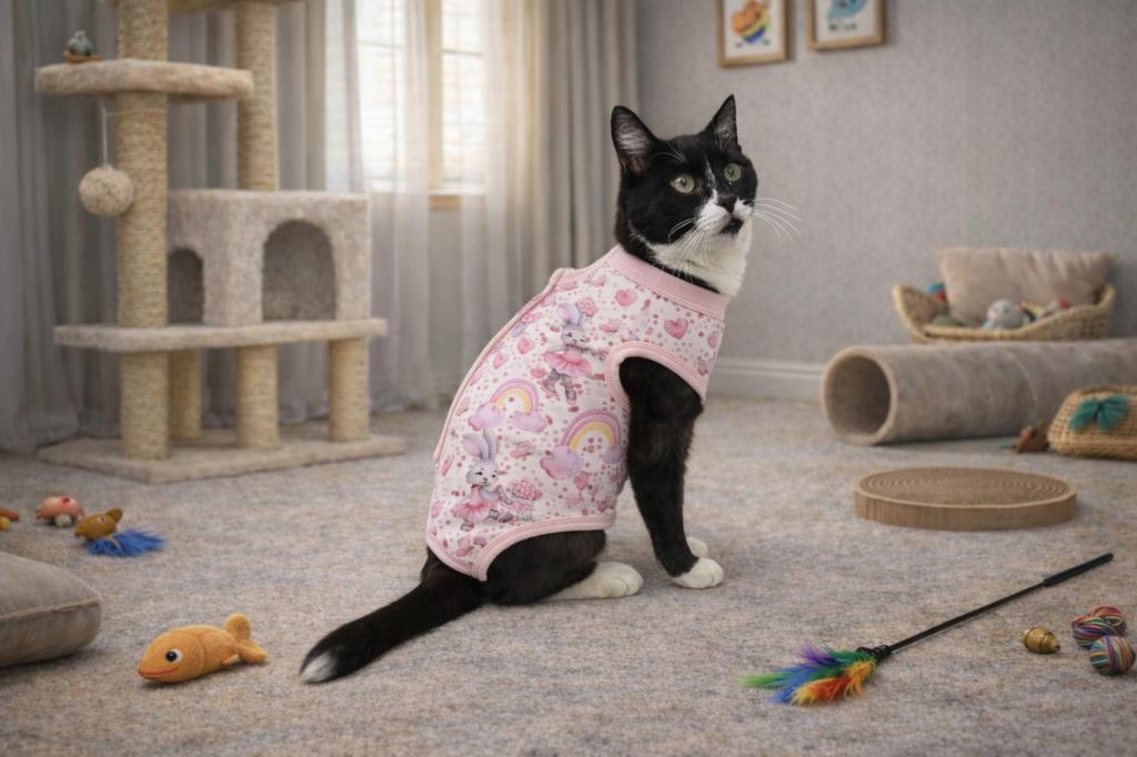 Postoperative Clothing for Cat Size Dog Apron Comfortable Cotton Rabbits
