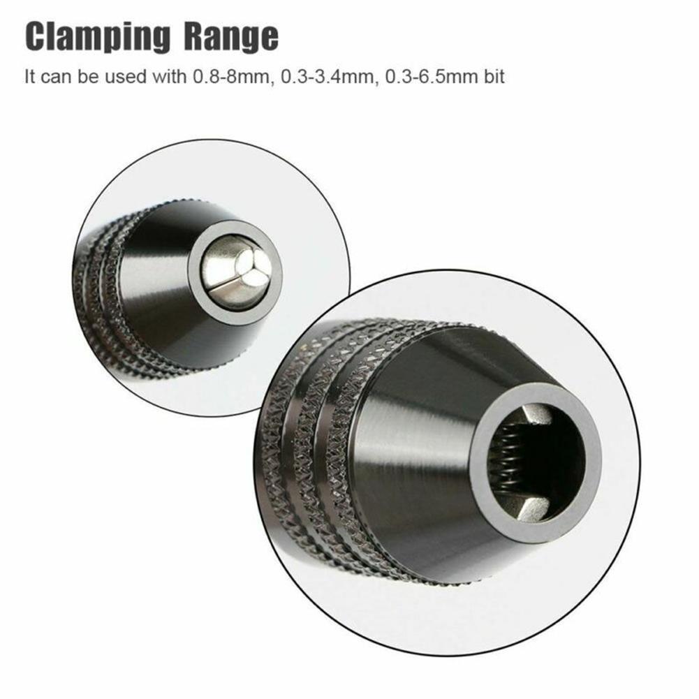 Drill Chuck Keyless Screwdriver Impact Driver Adaptor Electric Micro Motor Clamp Mini Chuck Fixture Hex Shank Drill Bits Adapter Tire Chucks 1