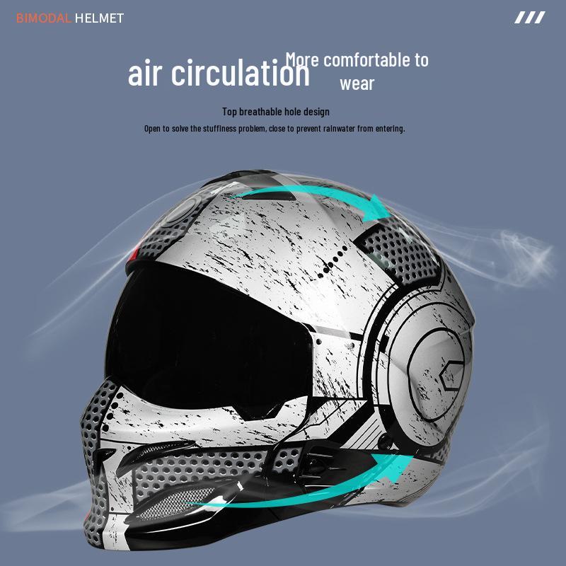 3C Certified Full Face Retro Motorcycle Helmet for All Seasons - Men's and Women's Scorpion Combination Half Helmet