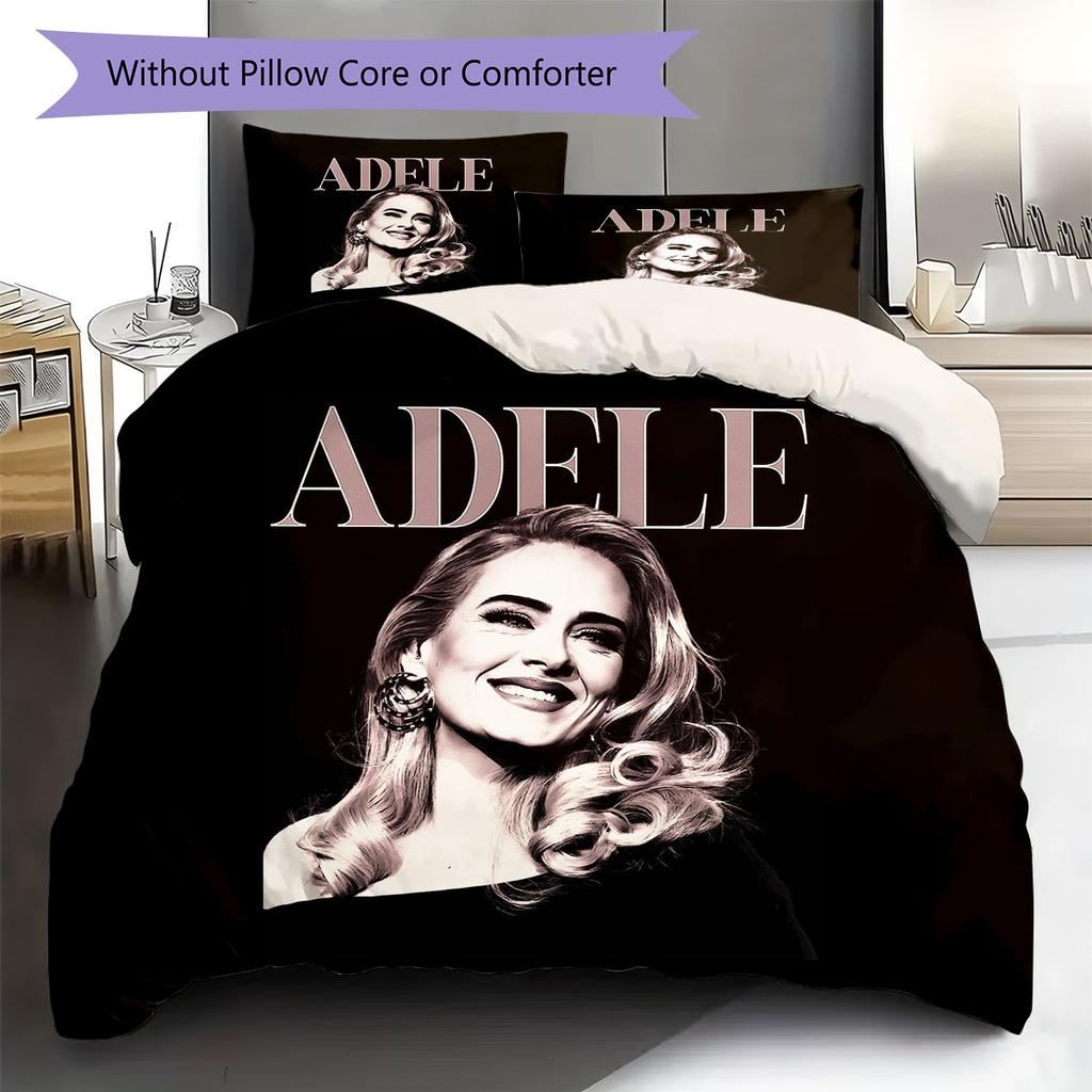 Adele Pattern Bedding,Quilt Set Quilt Cover Pillowcase Home Birthday Gift(1 * duvet cover + 2 * pillowcase, without core)