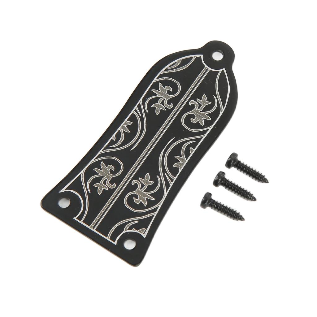 Truss Rod Cover with Screws Pattern Decoration Metal Cover Plate Replacement Guitar Accessories