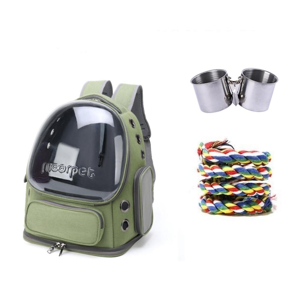 

Птичий рюкзак-переноска для путешествий с насестом, дышащая прозрачная клетка для птиц, для путешествий с кореллой, для проверки, кемпинга, пешего туризма AS PICTURE