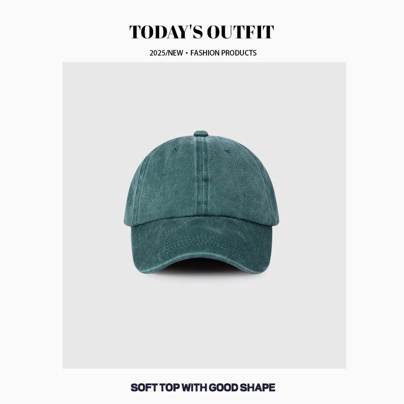 Men's Big Head Hat  Four Seasons Sun Hat  Washing Denim Baseball Hat  Women's Face  Small Old Gray Baseball Cap
