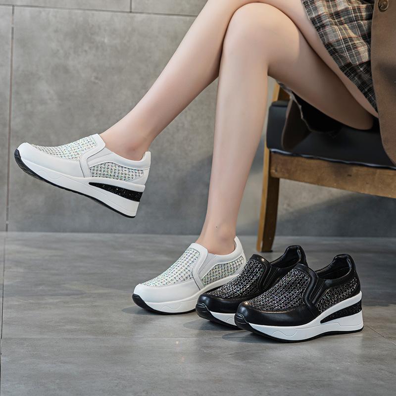 Trade shallow casual shoes women's spring new loafers shallow thick-soled casual single shoes lightweight travel shoes