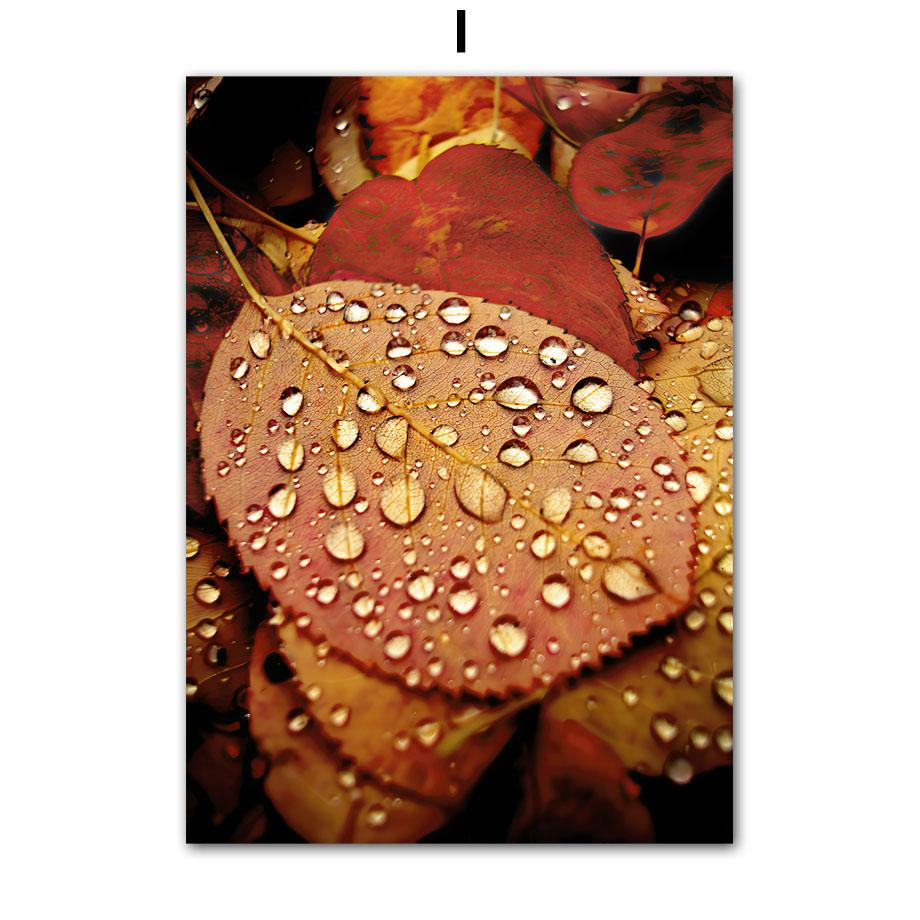 Deer Fox Cabin Flowers Leaves Autumn Landscape Posters Prints Canvas Painting Nordic Wall Art Pictures For Living Room Decor