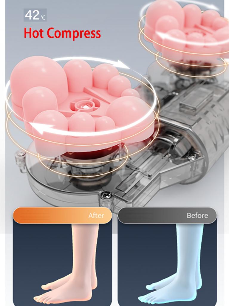 Elektrisches Shiatsu-Fußmassagegerät mit Wärme, Knetmassagegerät für Füße und Waden mit Massagerolle, Tiefengewebe-Muskelentspannung