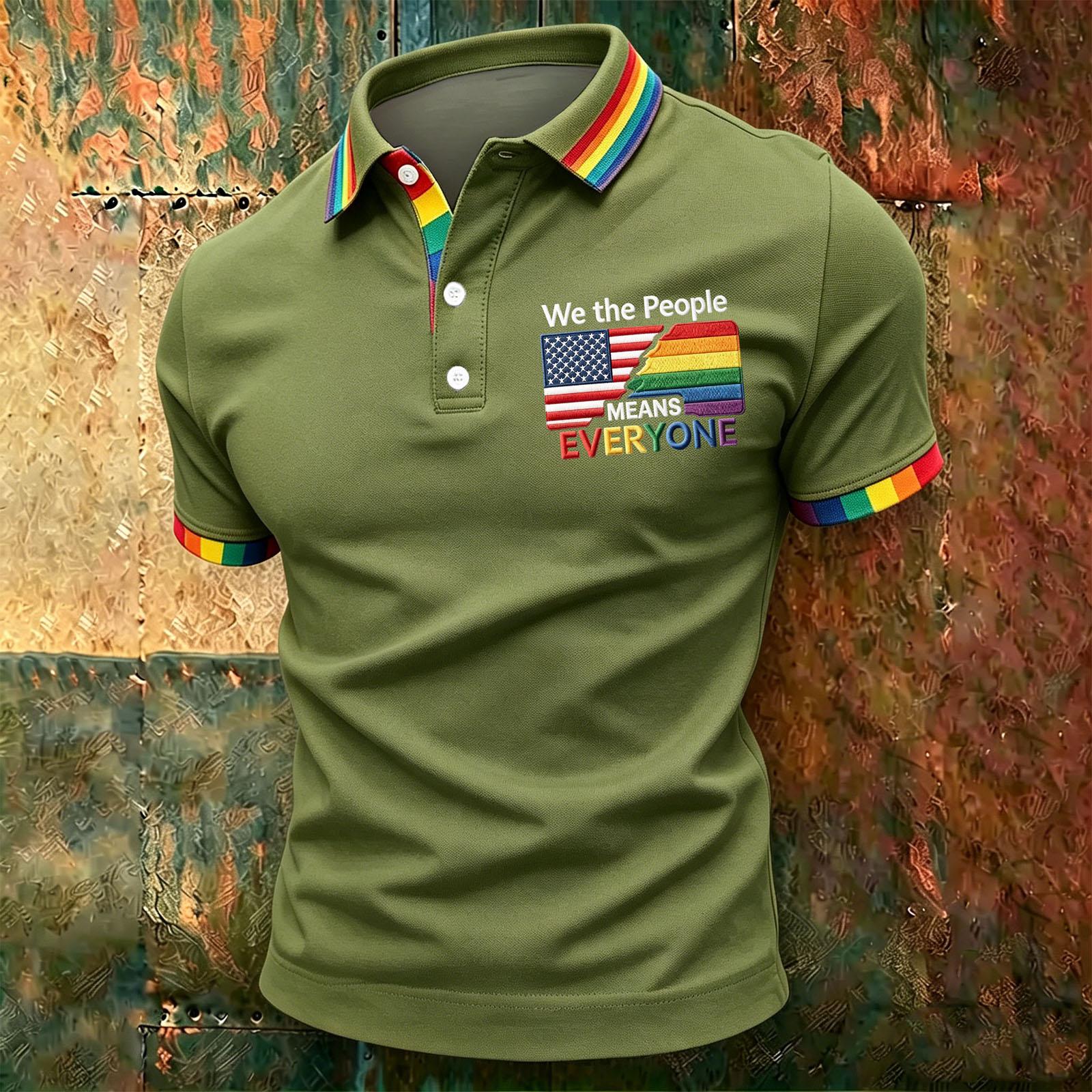 

Men s Casual Gradient Polo Shirt Short Sleeve Lightweight Breathable Fabric Comfortable Fit Classic Design XXXXL зелений
