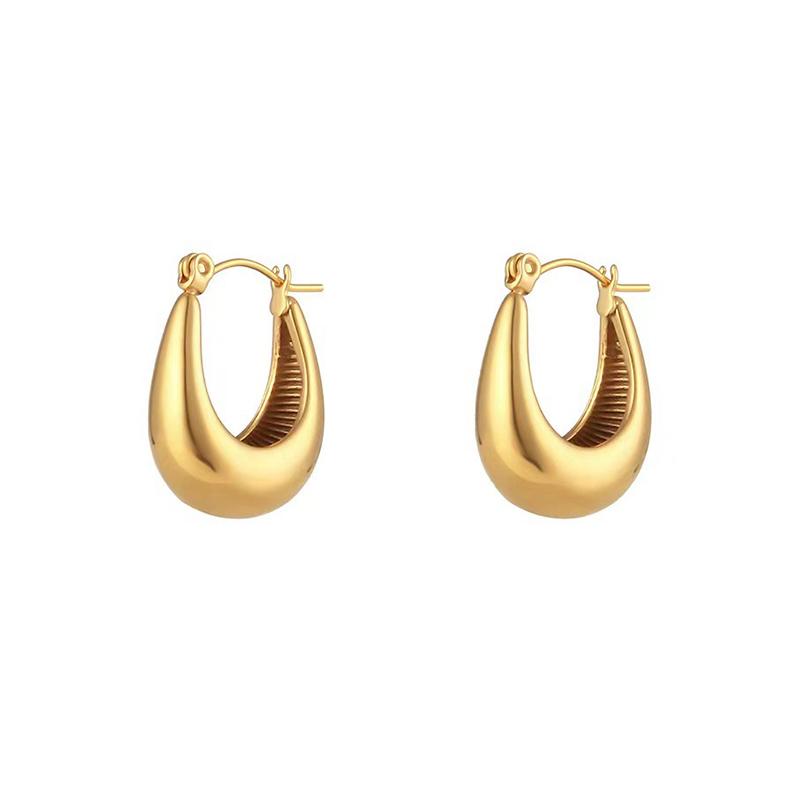 

Minimalist Gold Plated Hoop Earrings – Lightweight Hollow U-Shaped Earrings for Daily Wear & Parties золотистий